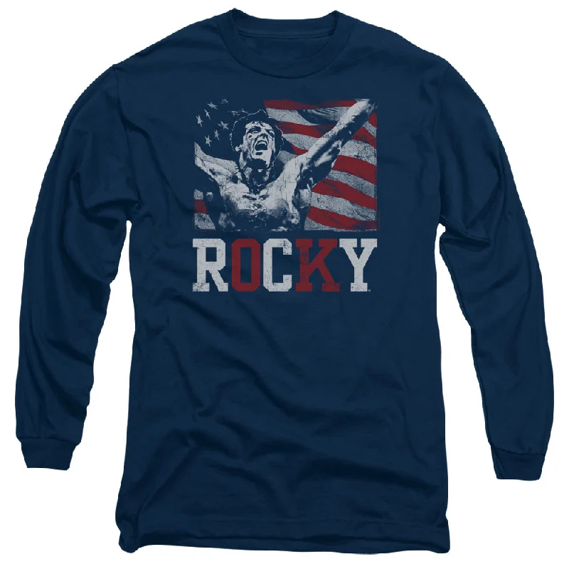 Rocky Long Sleeve T-Shirt Flag Champion Navy Tee