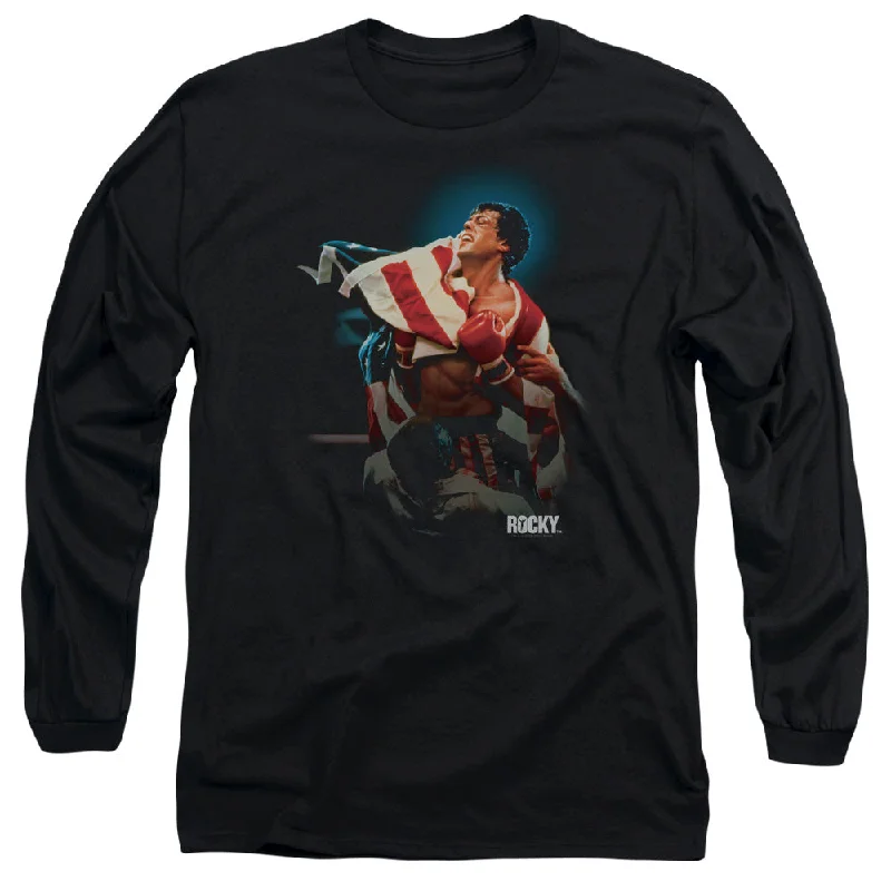 Rocky Long Sleeve T-Shirt Movie Poster Art Black Tee