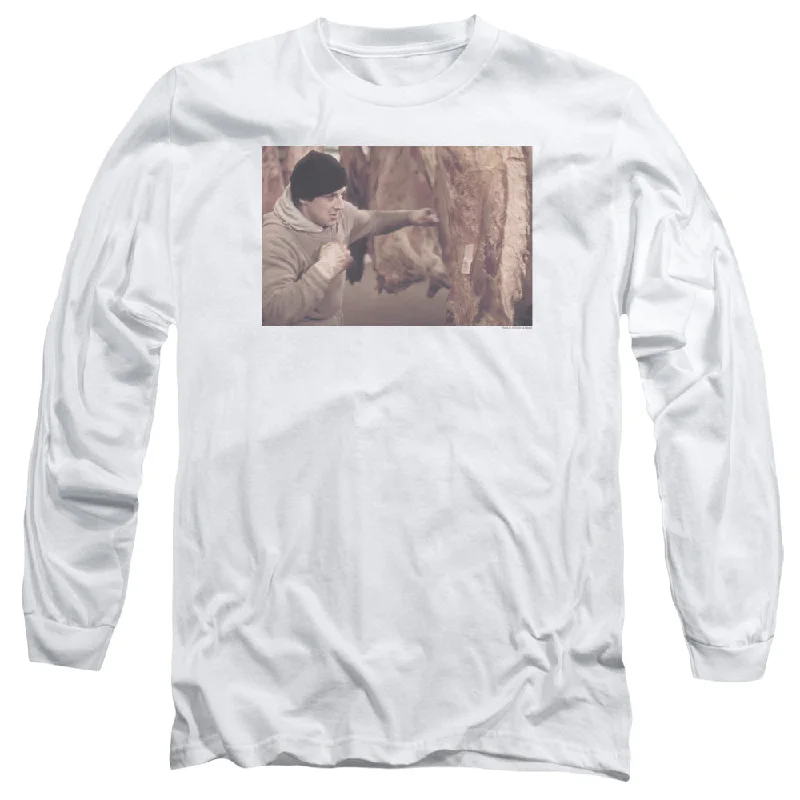 Rocky Long Sleeve T-Shirt Punching Meat White Tee