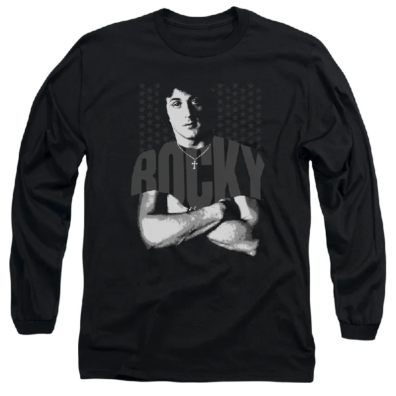 Rocky Long Sleeve T-Shirt Stars Black Tee