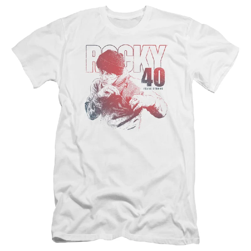 Rocky Premium Canvas T-Shirt 40 Years Strong White Tee