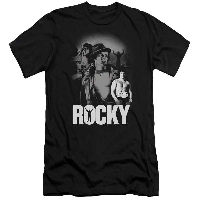 Rocky Premium Canvas T-Shirt Champion Collage Black Tee