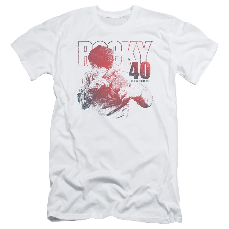 Rocky Slim Fit T-Shirt 40 Years Strong White Tee