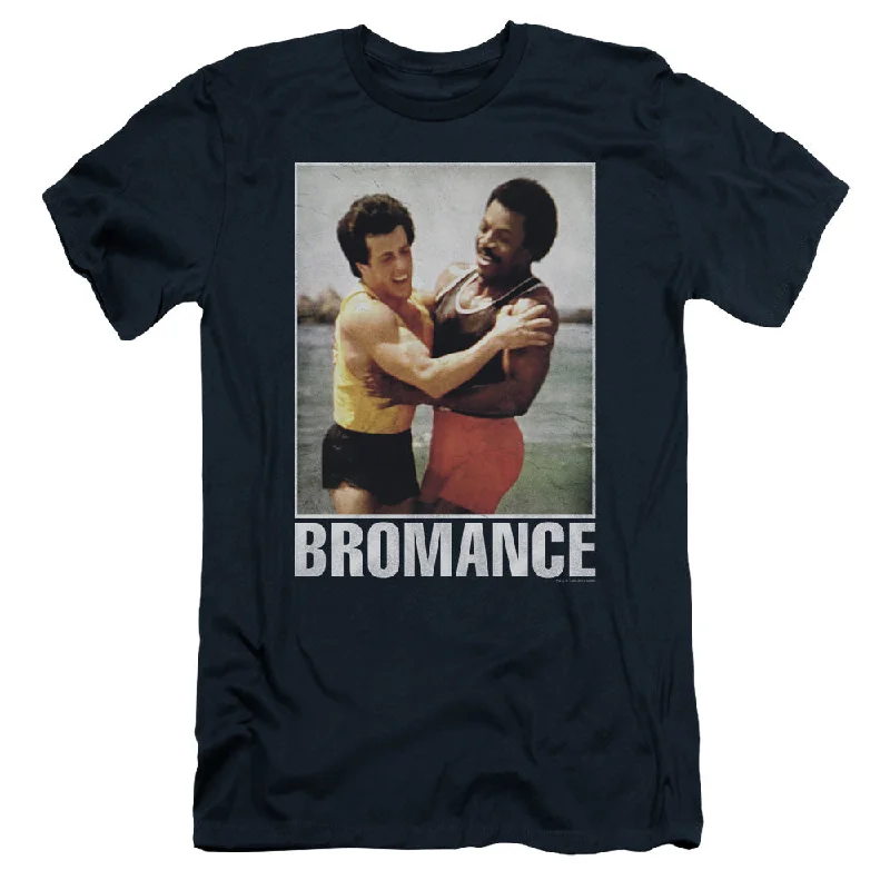 Rocky Slim Fit T-Shirt Balboa and Creed Bromance Navy Tee