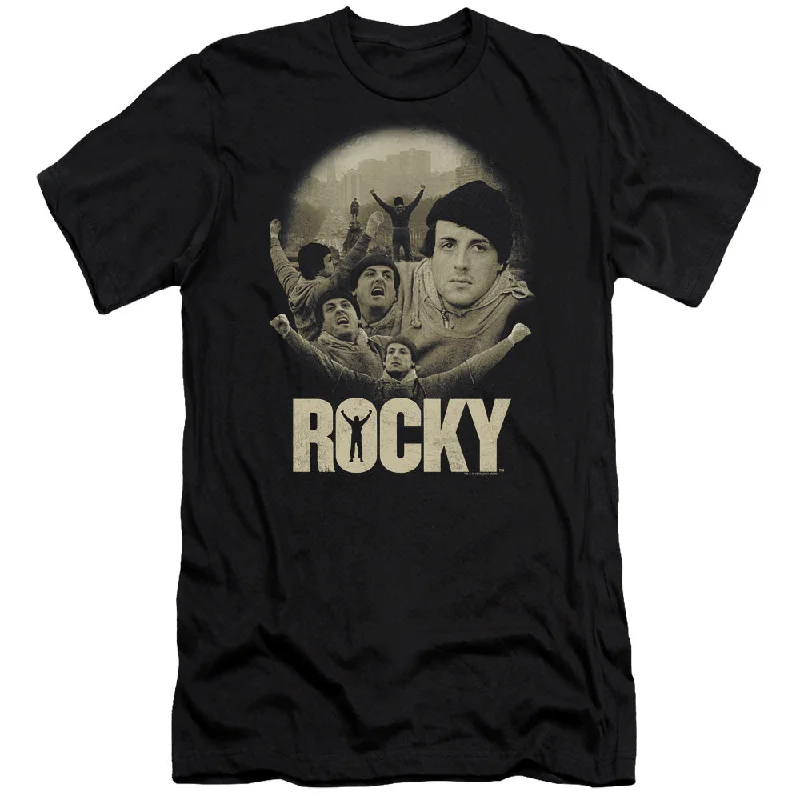 Rocky Slim Fit T-Shirt Balboa Collage Black Tee