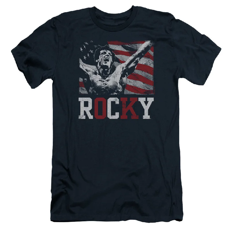 Rocky Slim Fit T-Shirt Flag Champion Navy Tee