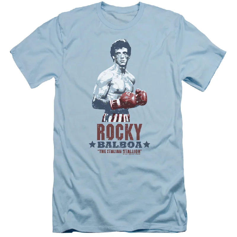 Rocky Slim Fit T-Shirt Italian Stallion Boxing Light Blue Tee