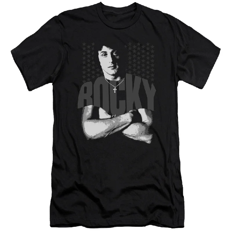 Rocky Slim Fit T-Shirt Stars Black Tee