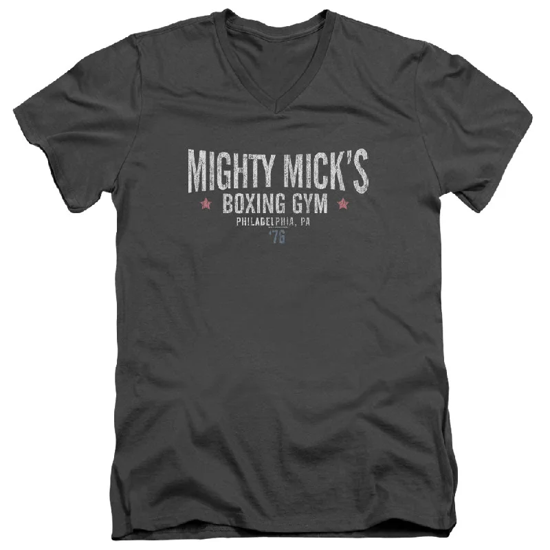 Rocky Slim Fit V-Neck T-Shirt Mighty Micks Boxing Charcoal Tee