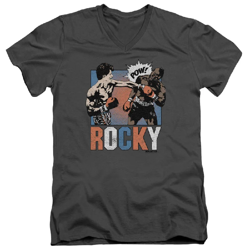 Rocky Slim Fit V-Neck T-Shirt Pow Charcoal Tee