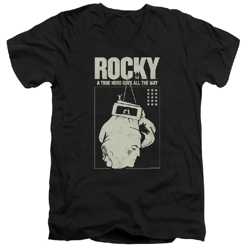 Rocky Slim Fit V-Neck T-Shirt True Hero Black Tee