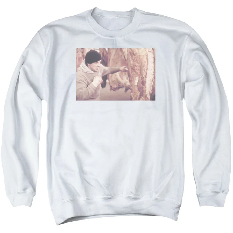 Rocky Sweatshirt Punching Meat White Pullover