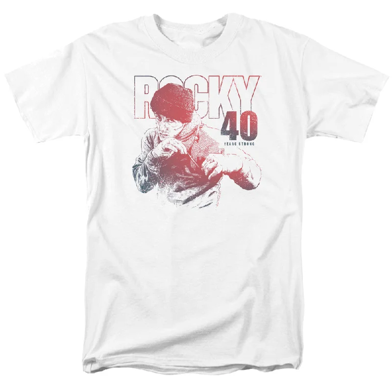 Rocky T-Shirt 40 Years Strong White Tee