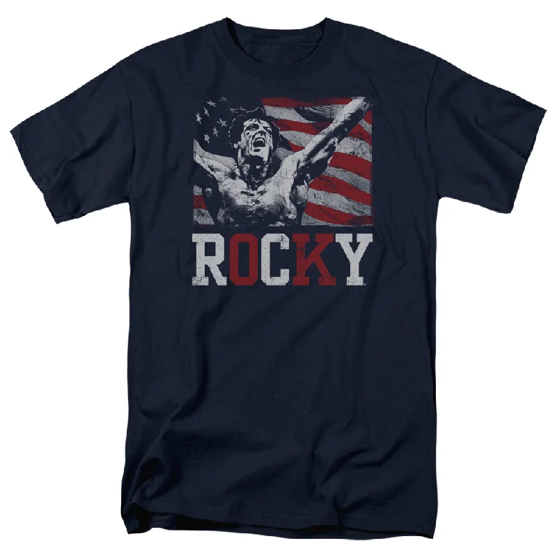 Rocky T-Shirt Flag Champion Navy Tee