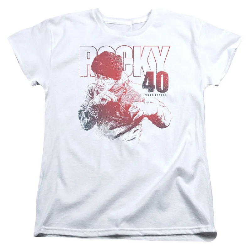 Rocky Womens T-Shirt 40 Years Strong White Tee