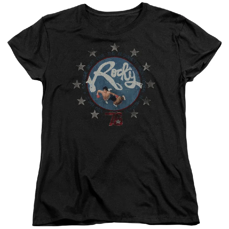 Rocky Womens T-Shirt Balboa and Creed in the Ring Black Tee