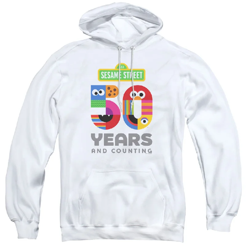 Sesame Street Hoodie 50th Anniversary Logo White Hoody