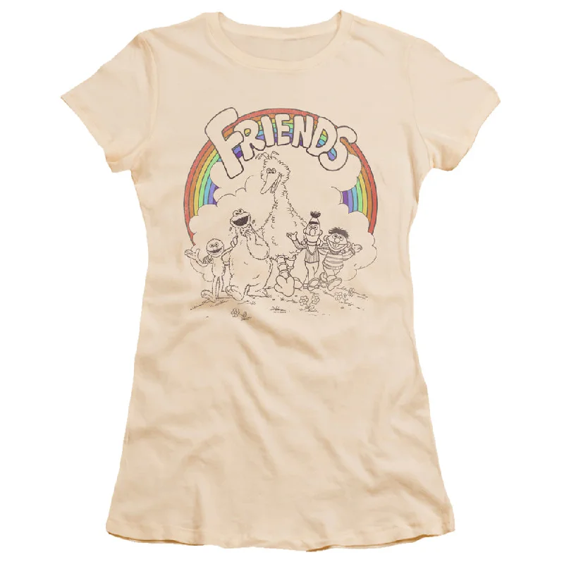 Sesame Street Juniors T-Shirt Rainbow Friends Cream Tee