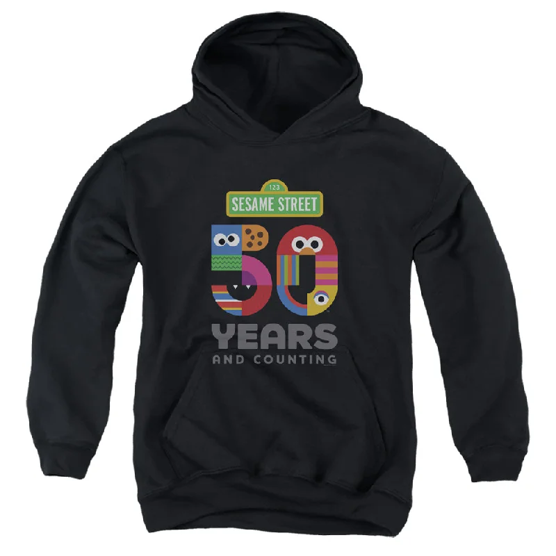 Sesame Street Kids Hoodie 50th Anniversary Logo Black Hoody