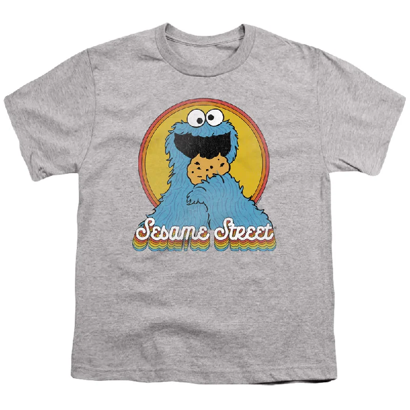 Sesame Street Kids T-Shirt Cookie Monster Rainbow Heather Tee