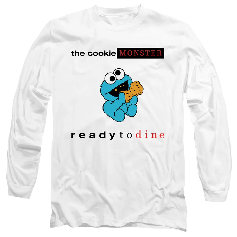 Sesame Street Long Sleeve T-Shirt Ready to Dine White Tee