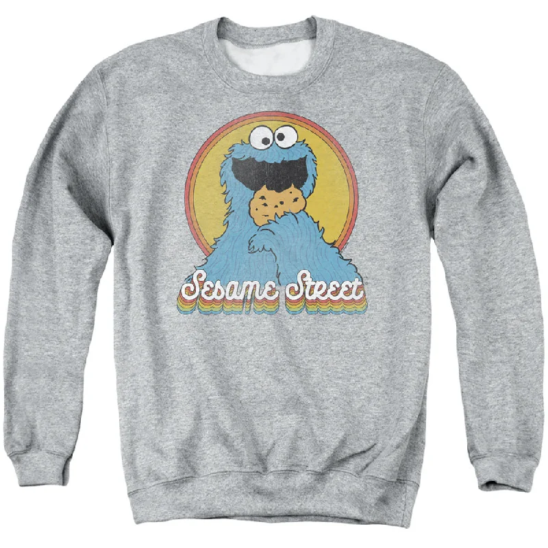 Sesame Street Sweatshirt Cookie Monster Rainbow Heather Pullover