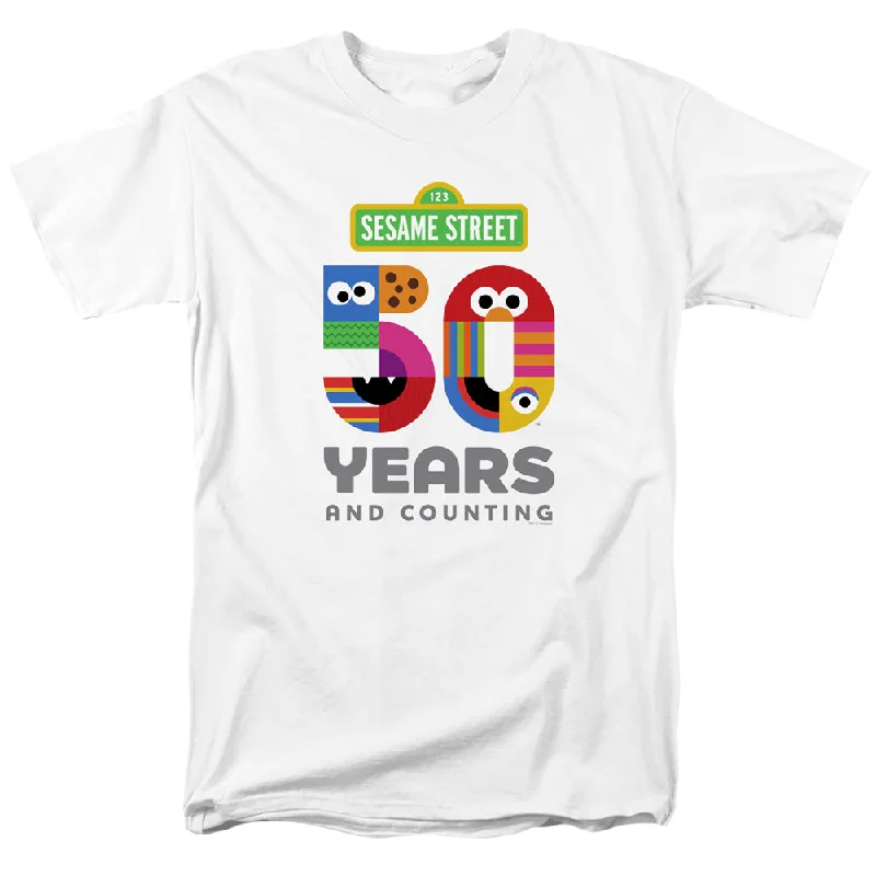 Sesame Street T-Shirt 50th Anniversary Logo White Tee