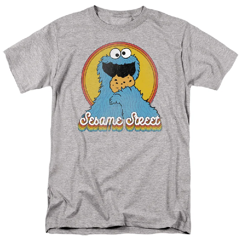 Sesame Street T-Shirt Cookie Monster Rainbow Heather Tee