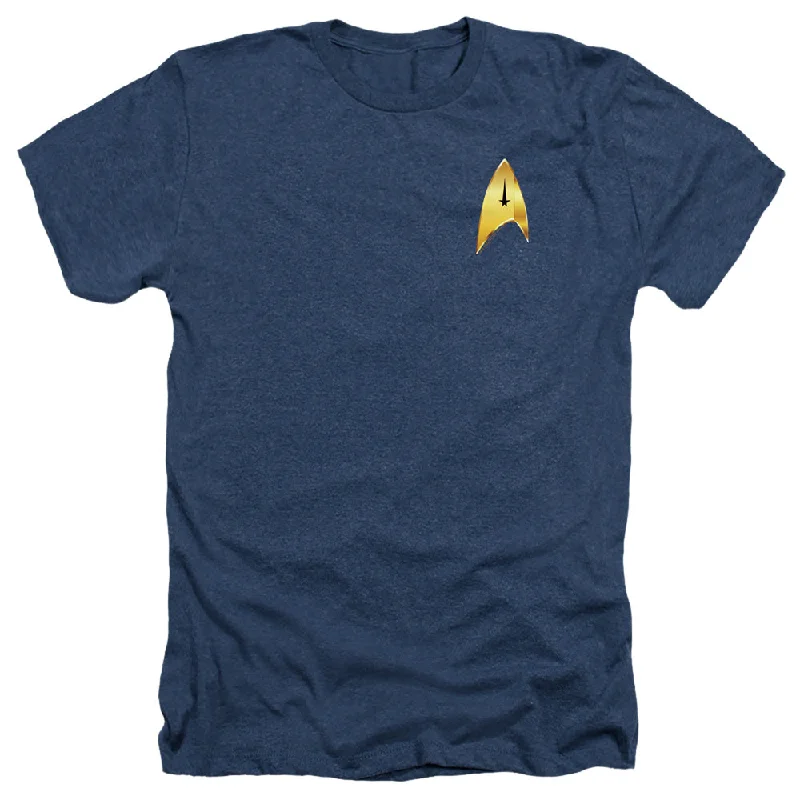 Star Trek Heather T-Shirt Discovery Command Badge Navy Tee