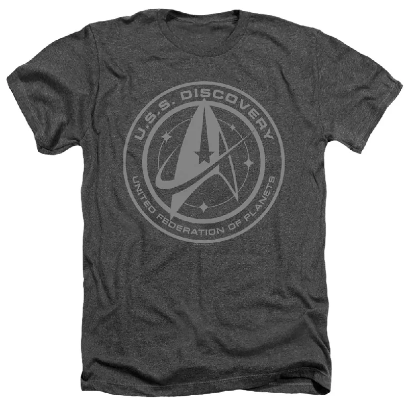 Star Trek Heather T-Shirt Discovery Crest Charcoal Tee