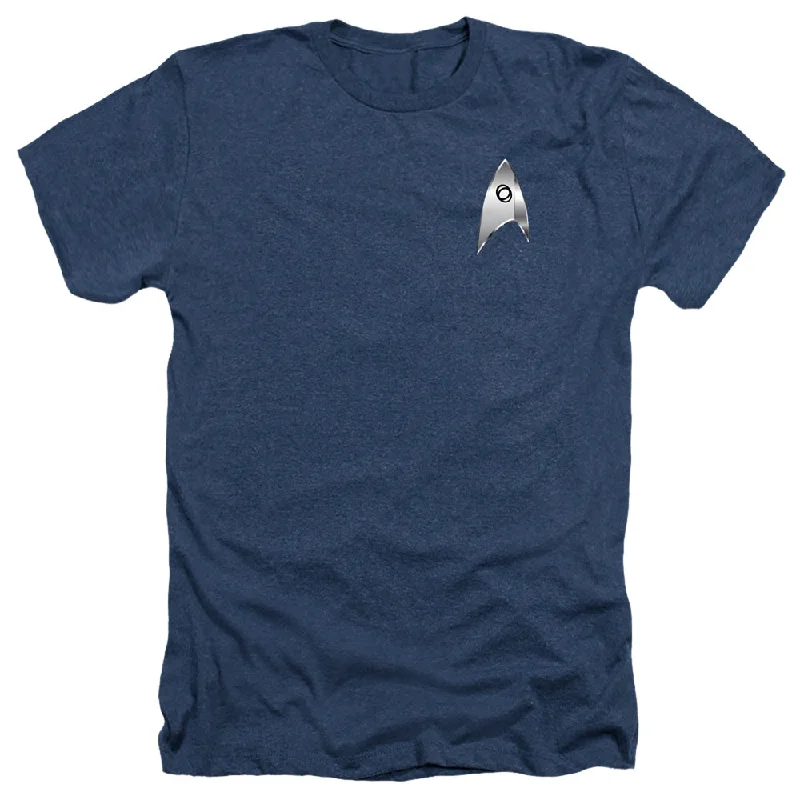 Star Trek Heather T-Shirt Discovery Science Badge Navy Tee