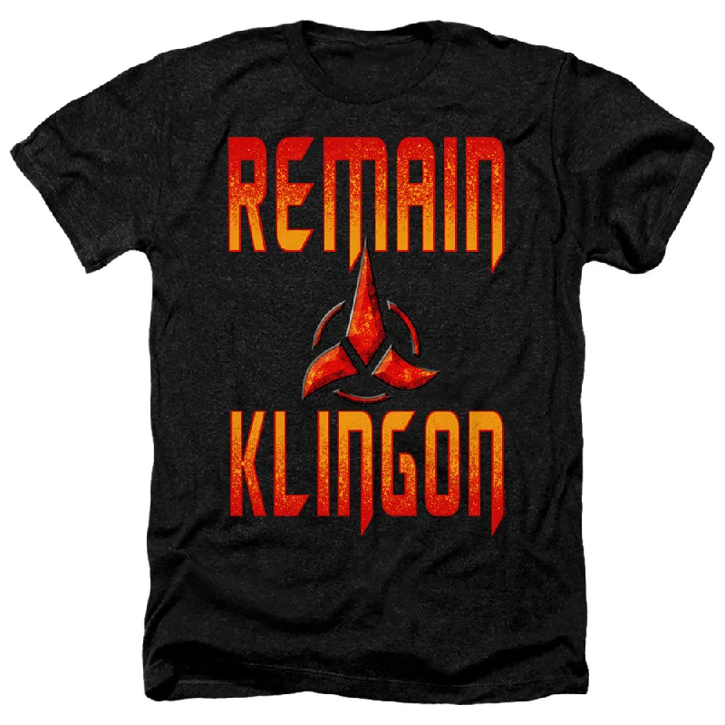 Star Trek Heather T-Shirt Remain Klingon Black Tee