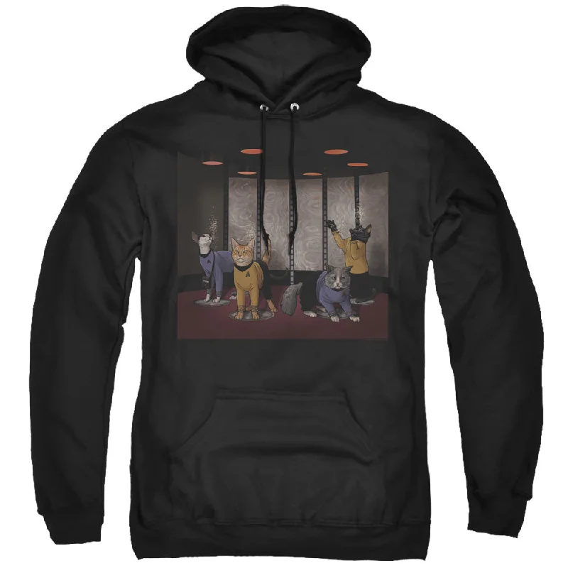 Star Trek Hoodie Beam Meow Up Black Hoody