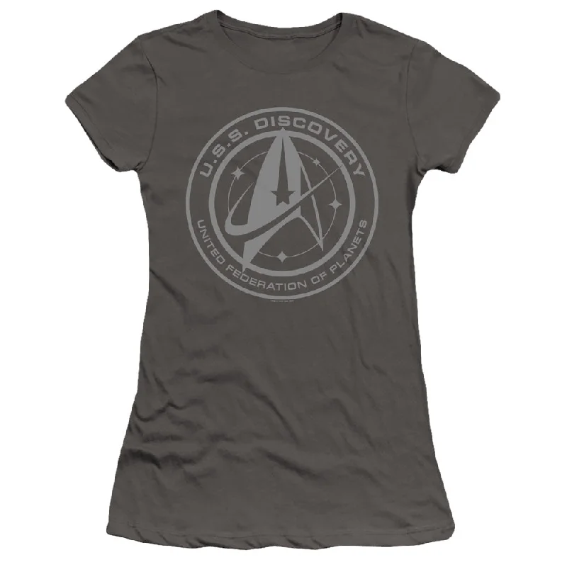 Star Trek Juniors T-Shirt Discovery Crest Charcoal Premium Tee