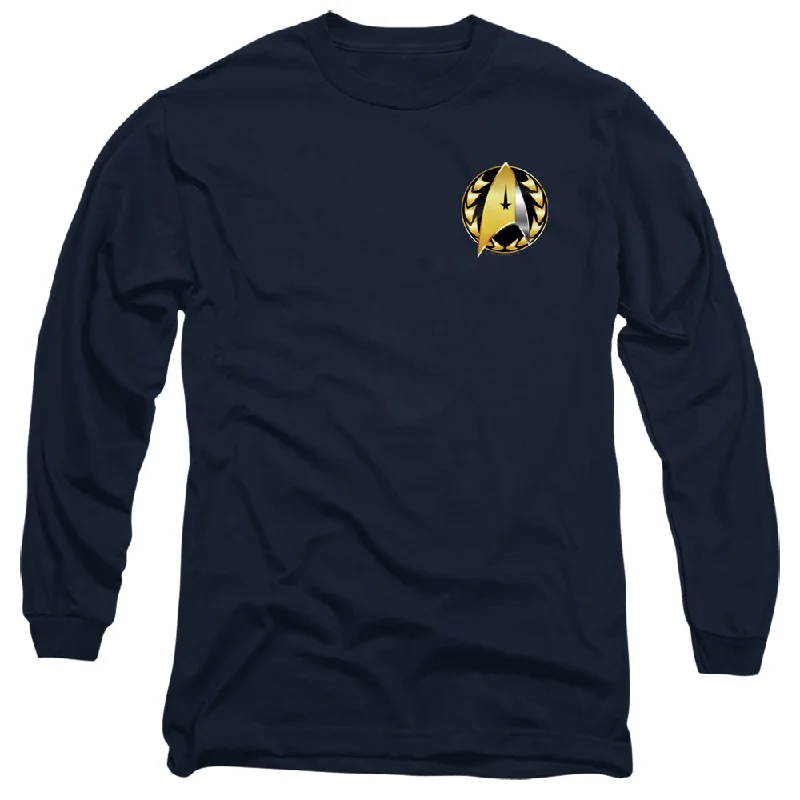 Star Trek Long Sleeve T-Shirt Discovery Admiral Badge Navy Tee