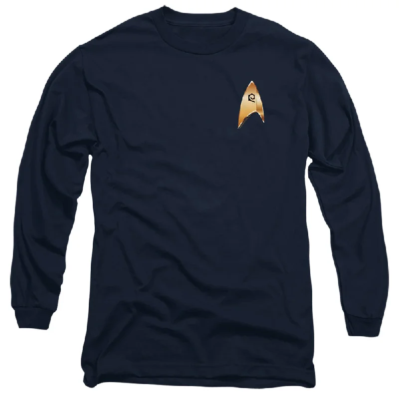 Star Trek Long Sleeve T-Shirt Discovery Operations Badge Navy Tee