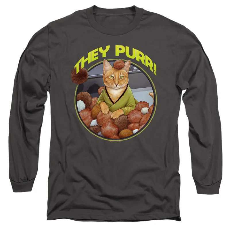 Star Trek Long Sleeve T-Shirt They Purr Charcoal Tee