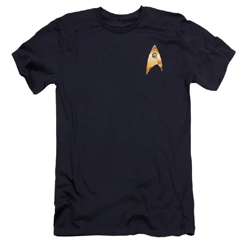 Star Trek Premium Canvas T-Shirt Discovery Operations Badge Navy Tee