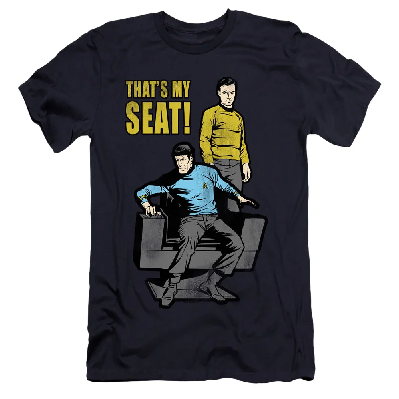 Star Trek Premium Canvas T-Shirt Thats My Seat Navy Tee