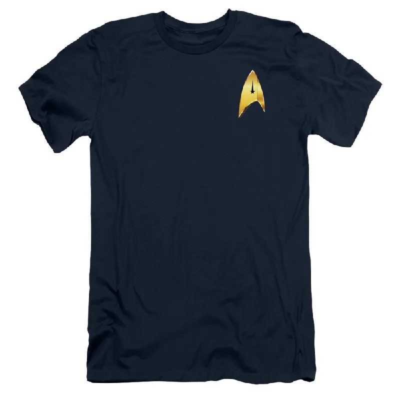 Star Trek Slim Fit T-Shirt Discovery Command Badge Navy Tee