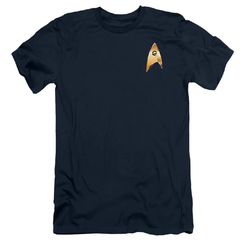 Star Trek Slim Fit T-Shirt Discovery Operations Badge Navy Tee