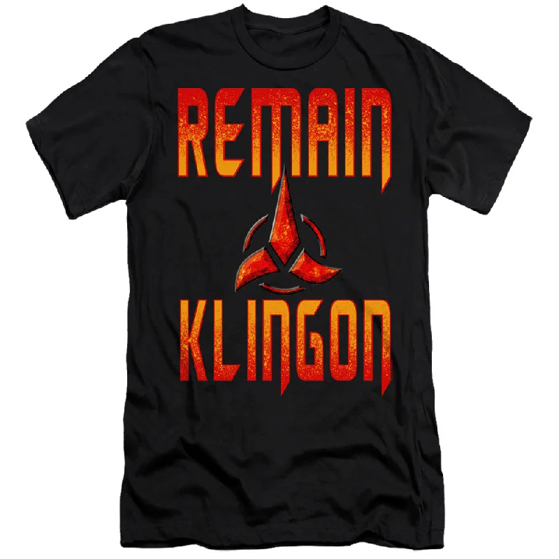 Star Trek Slim Fit T-Shirt Remain Klingon Black Tee