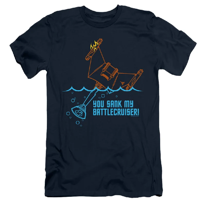 Star Trek Slim Fit T-Shirt Sank My Battlecruiser Navy Tee