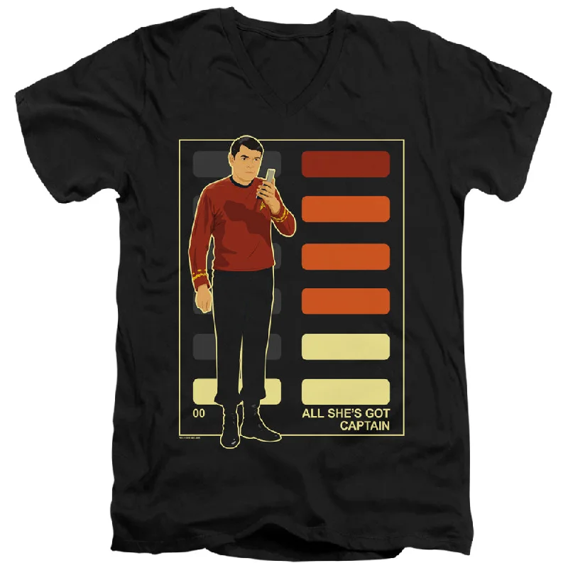 Star Trek Slim Fit V-Neck T-Shirt All Shes Got Captain Black Tee