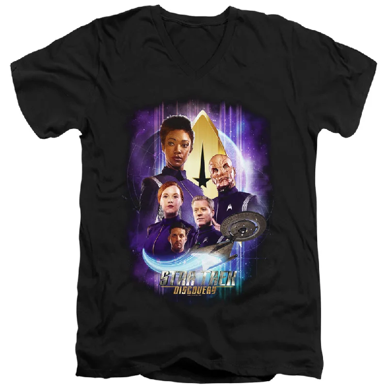 Star Trek Slim Fit V-Neck T-Shirt Characters Black Tee