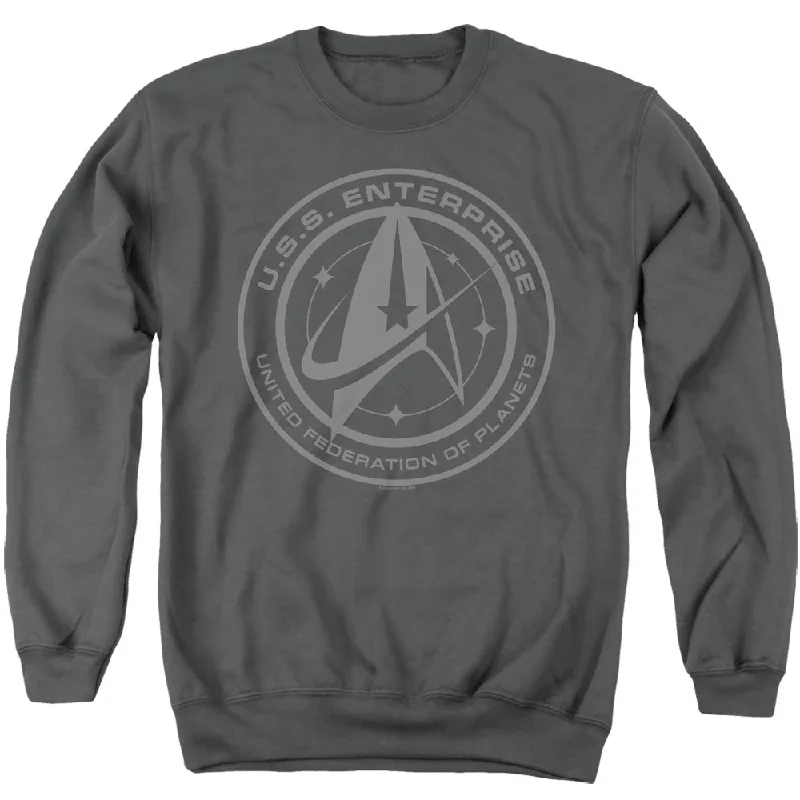 Star Trek Sweatshirt Enterprise Crest Charcoal Pullover