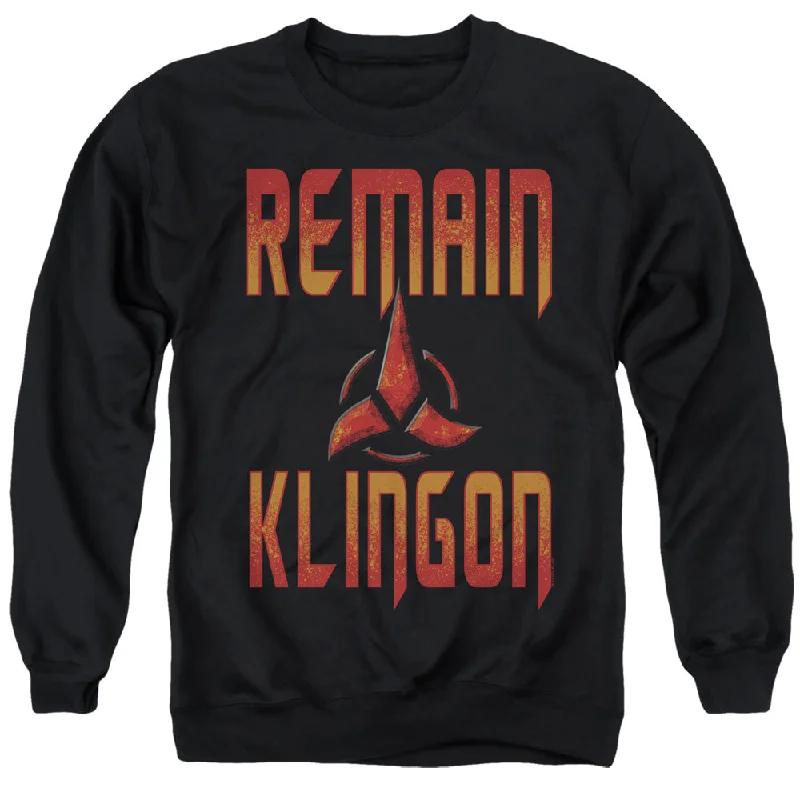 Star Trek Sweatshirt Remain Klingon Black Pullover