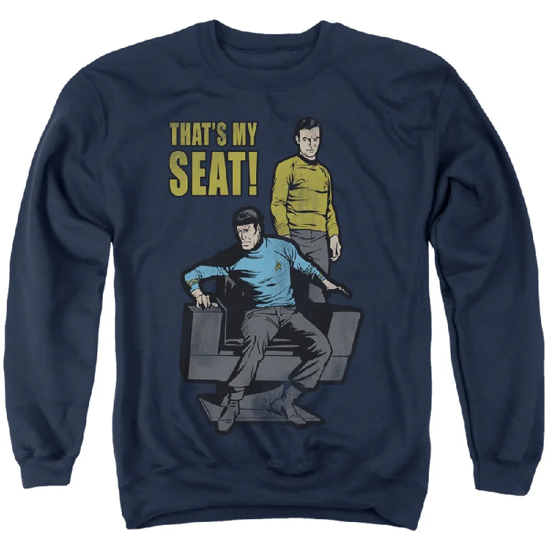 Star Trek Sweatshirt Thats My Seat Navy Pullover