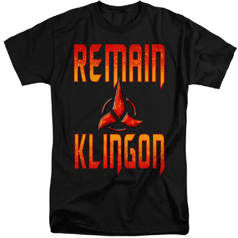 Star Trek Tall T-Shirt Remain Klingon Black Tee