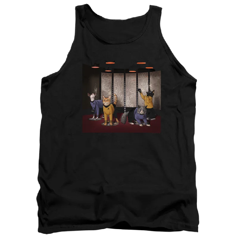 Star Trek Tanktop Beam Meow Up Black Tank